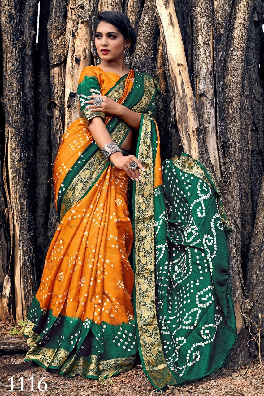 Silver Bandhej Latest Fancy Designer Festive Wear Saree Collection 
